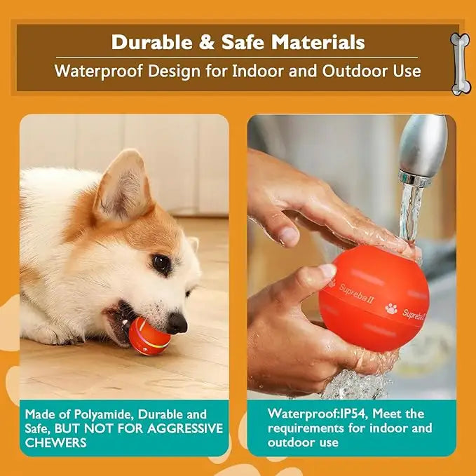 Interactive Dog Toys Dog Ball, Durable Motion Activated Automatic Rolling Ball Toys For/Small/Medium/Large Dogs,USB Rechargeable