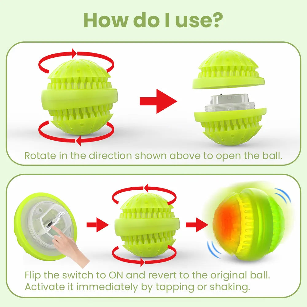 Rechargeable LED Light up Interactive Dog Chew Toy Ball Eco-Friendly Silicone Glow in the Dark Puppy Dog Chewing Toys Ball