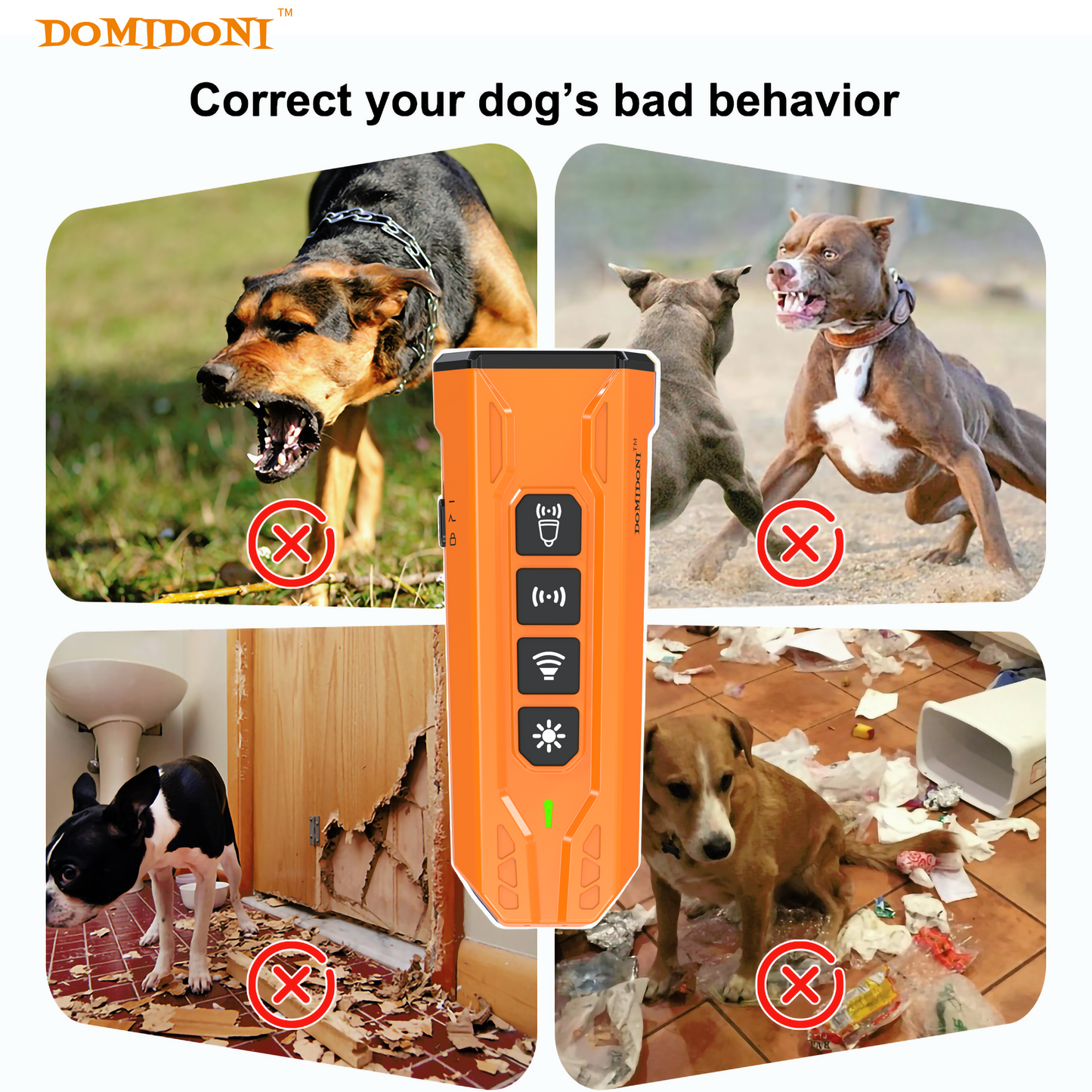 DomiDoni Ultrasonic Dog Trainer -Orange