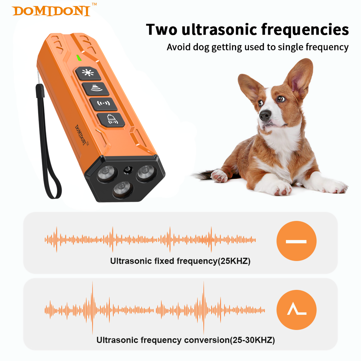 DomiDoni Ultrasonic Dog Trainer -Orange