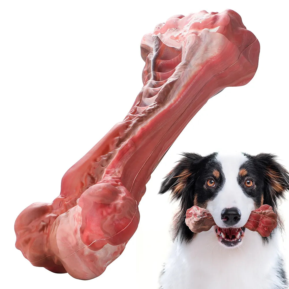 Durable  Bone Shape Dog Teeth Cleaning Chew Toy with Natural Rubber