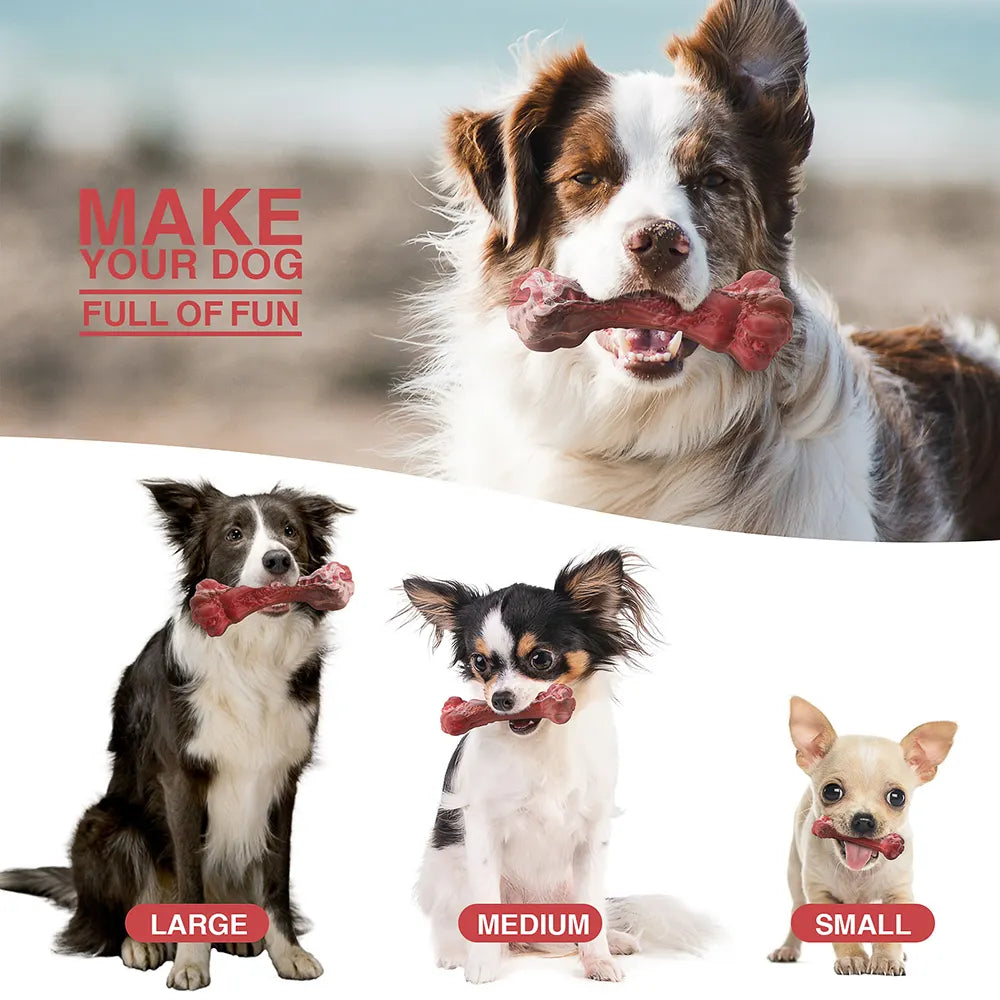 Durable  Bone Shape Dog Teeth Cleaning Chew Toy with Natural Rubber